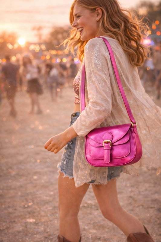 Handmade Leather Crossbody Bag - Romy - Vivid