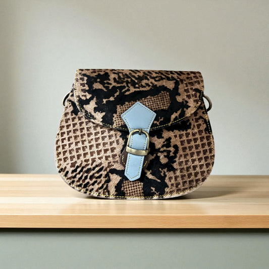 Cross body bag leather - Tula -Fjord