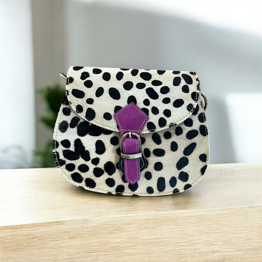 Cross body bag leather - Tula - Violet Plains
