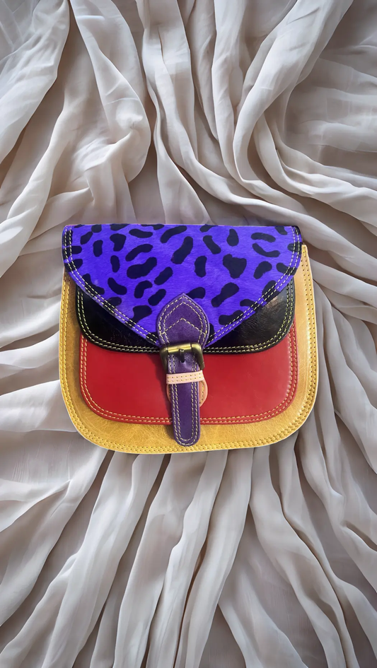 Handmade reclaimed leather cross body bag in brown – Kit & Hop