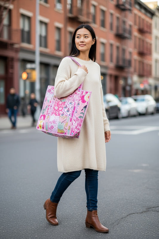 Large Tote Bag - The Willow - Pink