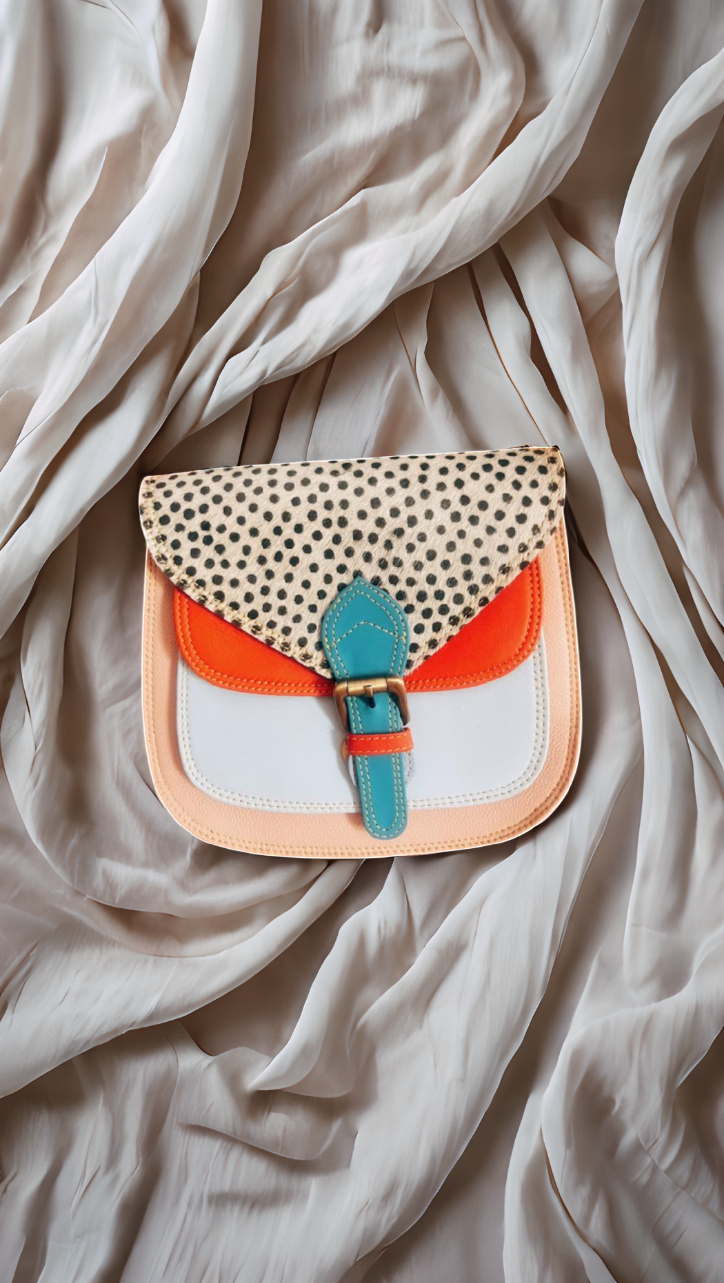 Handmade reclaimed leather crossbody bag by Kit & Hop.