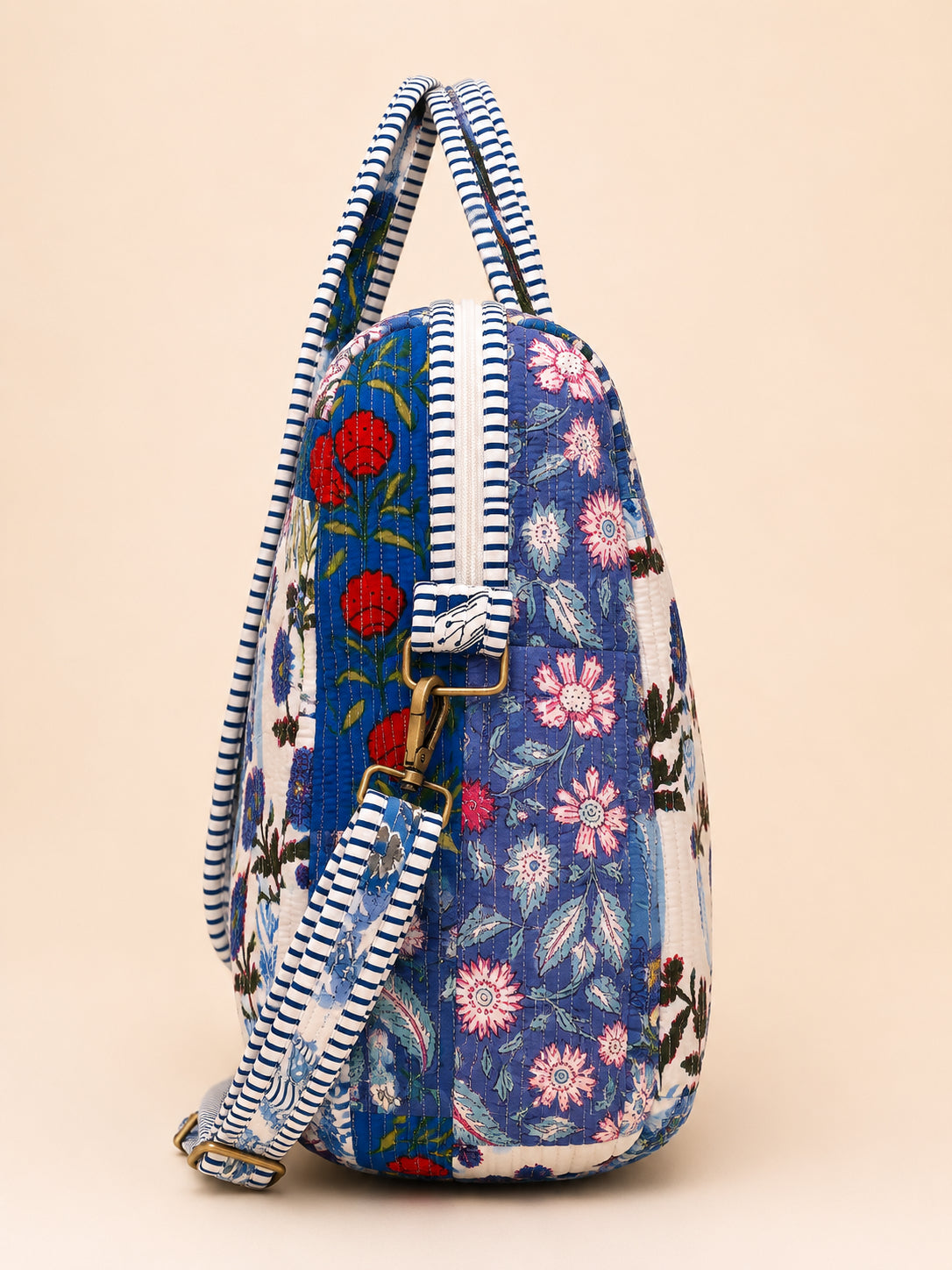 Handmade Duffle Bag - The Indria - Patchwork and Postcards - Skye