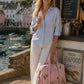 Handmade Duffle Bag - The Indria - Postcards from the Coast -Lemon Pier