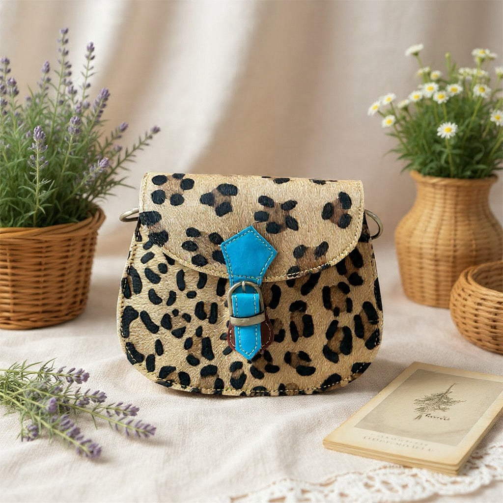 Cross body bag leather - Tula -Atlas Blue