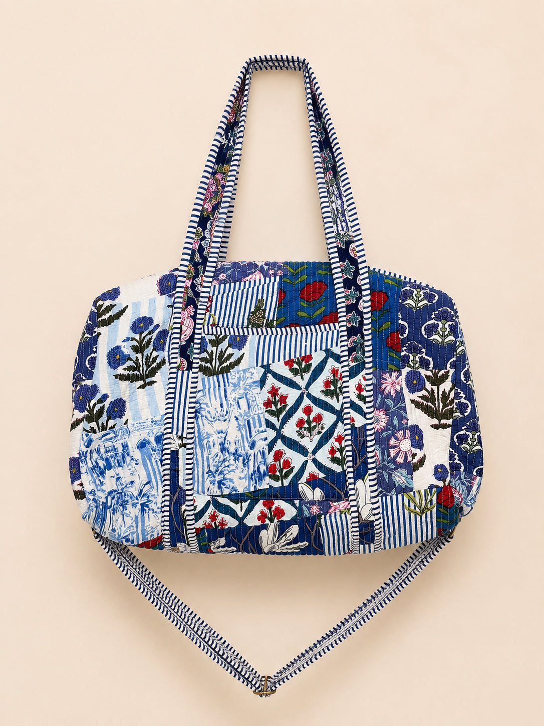 Handmade Duffle Bag - The Indria - Patchwork and Postcards - Skye