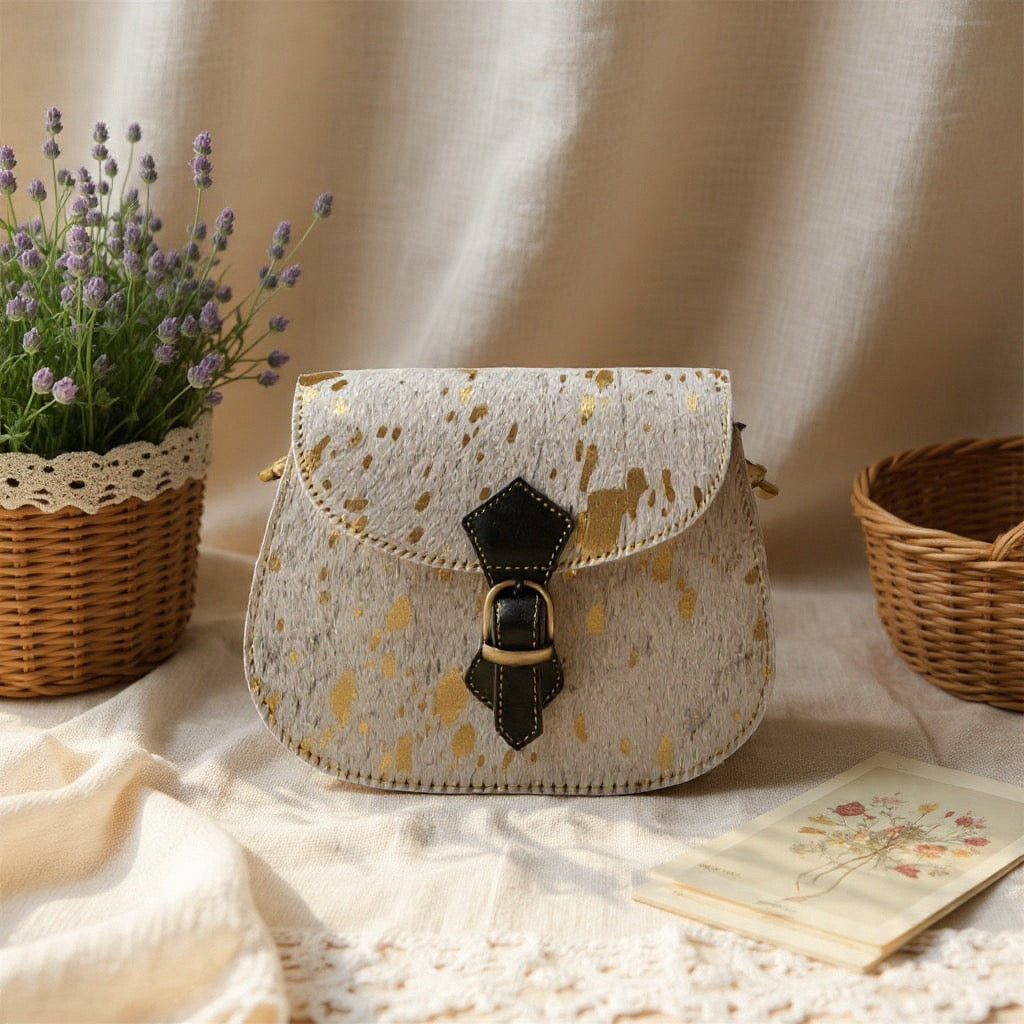 Cross body bag leather - Tula - Ivory Ember