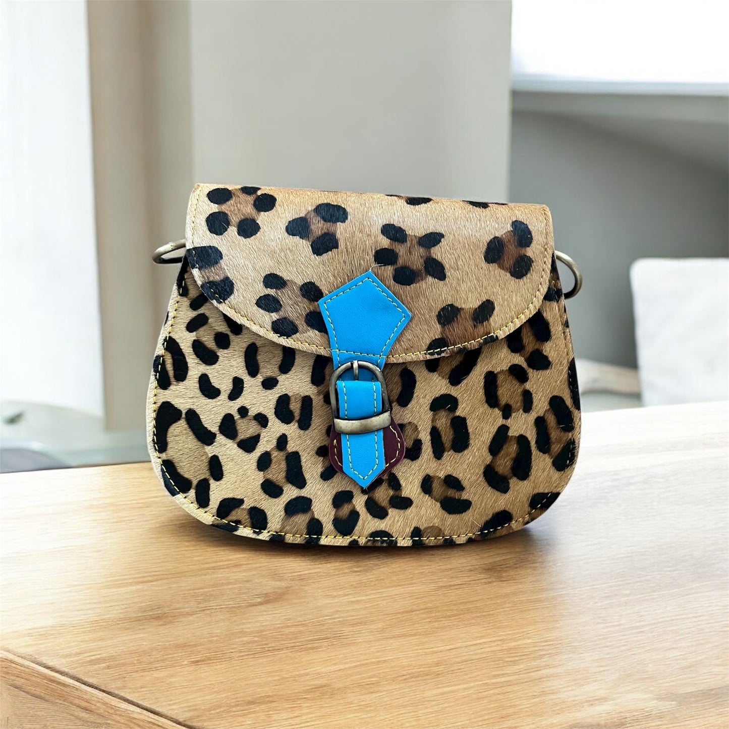 Cross body bag leather - Tula -Atlas Blue