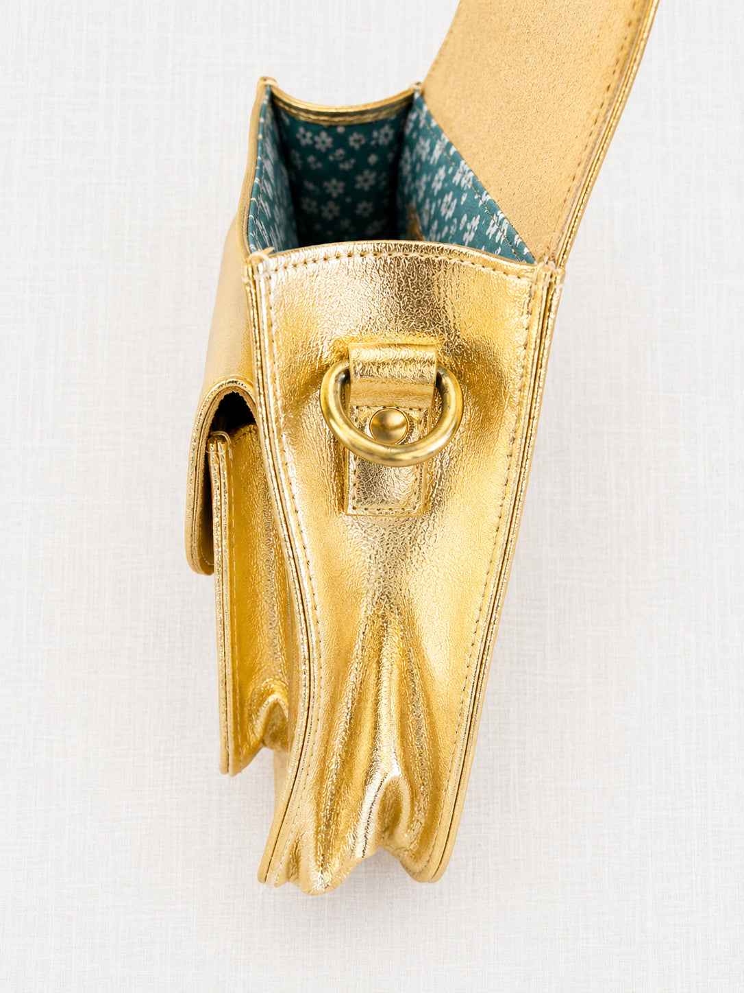 Handmade Leather Crossbody Bag - Romy - Gold