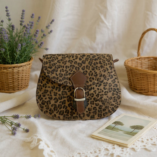 Cross body bag leather - Tula - Sienna Leopard