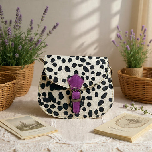 Cross body bag leather - Tula - Violet Plains