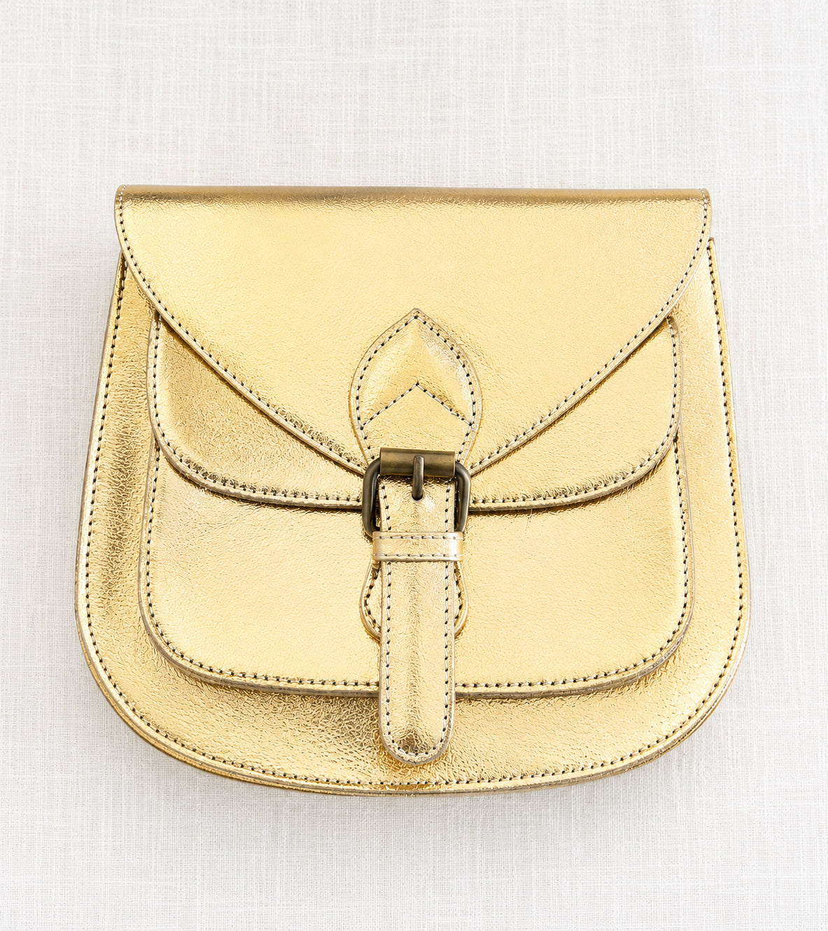 Handmade Leather Crossbody Bag - Romy - Gold