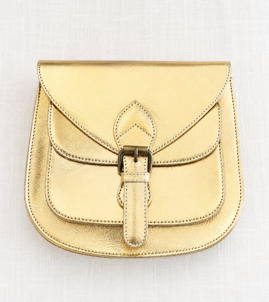 Handmade Leather Crossbody Bag - Romy - Gold