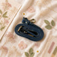 Handmade Leather Crossbody Bag - Romy - Painted Garden - Citrine on a soft background with dried flowers.