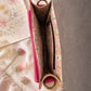 Handmade Leather Crossbody Bag - Romy - Painted Garden -Mimosa in vibrant colors with a leopard print flap.