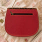 Handmade Leather Crossbody Bag featuring a vibrant pink and leopard print design, perfect for stylish everyday use.