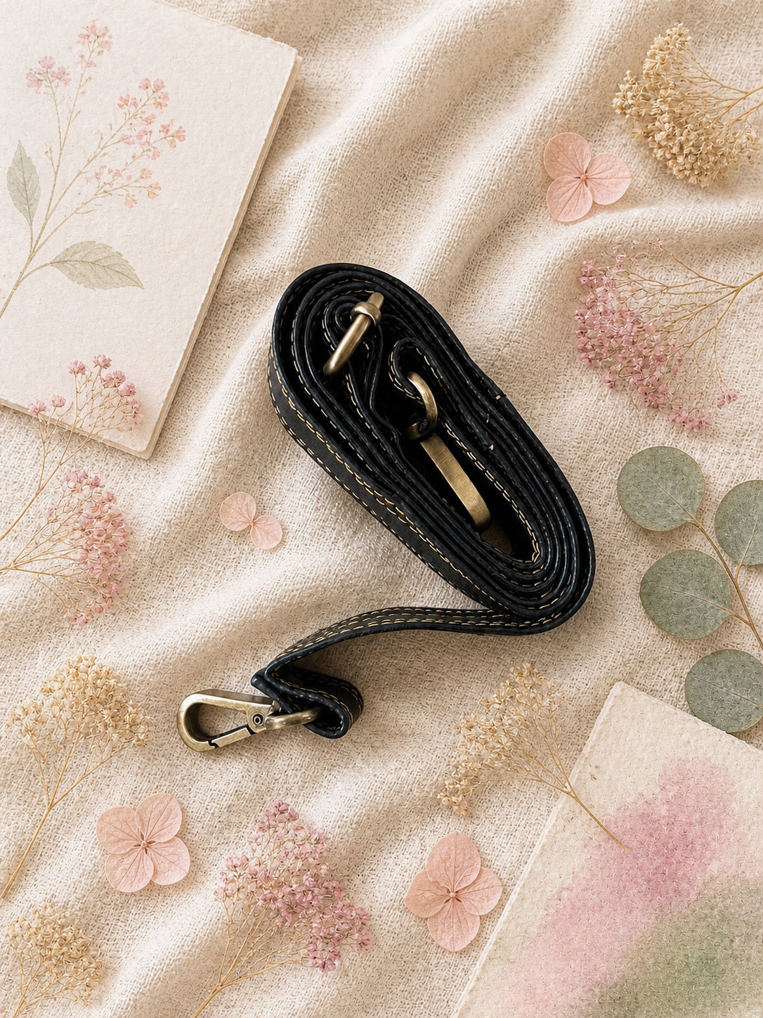 Handmade Leather Crossbody Bag - Romy - Painted Garden - Primrose in vibrant yellow and green leather with floral background.