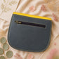 Handmade Leather Crossbody Bag - Romy - Painted Garden - Primrose in vibrant yellow and green leather with floral background.