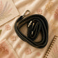 Handmade Leather Crossbody Bag - Romy - Painted Garden - Saffron featuring vibrant orange and leopard print design.