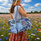 Handmade Duffle Bag - The Indria - Patchwork and Postcards - Skye