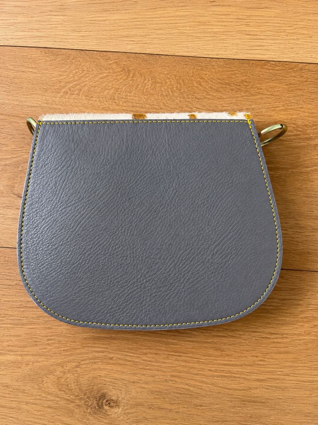 CROSS BODY BAG leather Tula bag in lavender with unique spotted design and colorful buckle closure