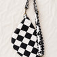 Handmade Cross Body Bag - Elara - Noir Check
