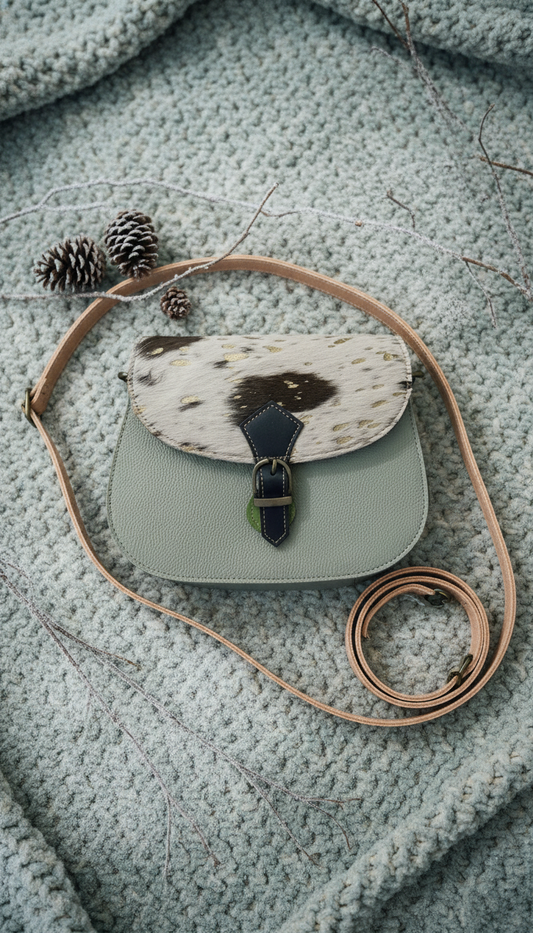 Handmade Leather Crossbody bag - Mira - Mint Rodeo
