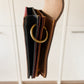 CROSS BODY BAG leather Tula bag in lavender with unique spotted design and colorful buckle closure