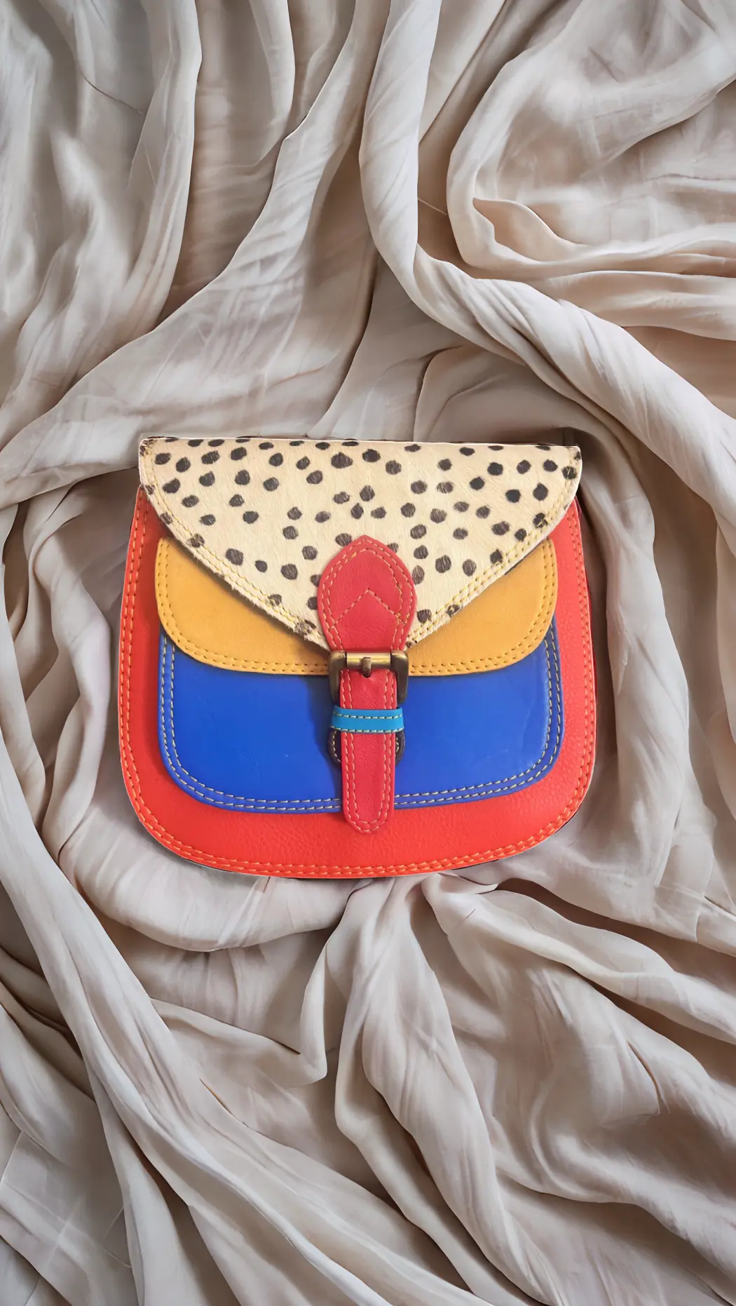 Handmade reclaimed leather cross body bag in red– Kit & Hop