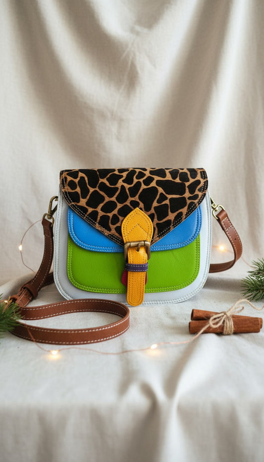 Leather Cross Body Bag - Romy - Chroma Wild