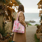 Large Tote Bag - The Willow in red with floral design, perfect for stylish and eco-conscious everyday use.