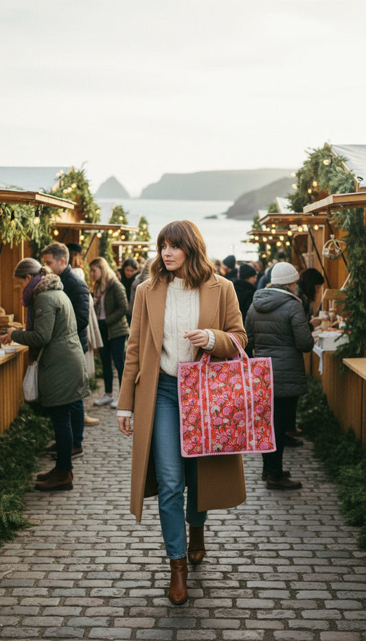 Large Tote Bag - The Willow -Red