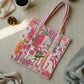 Large Tote Bag - The Willow in red with floral design, perfect for stylish and eco-conscious everyday use.