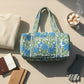 Patchwork Weekend Bag  The Indira - Green and Blue