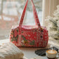 Handmade Patchwork duffle bag  The Indira - Pink
