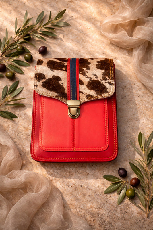 Handmade Cross Body Bag - Alba - Permanence - Roma Rosso