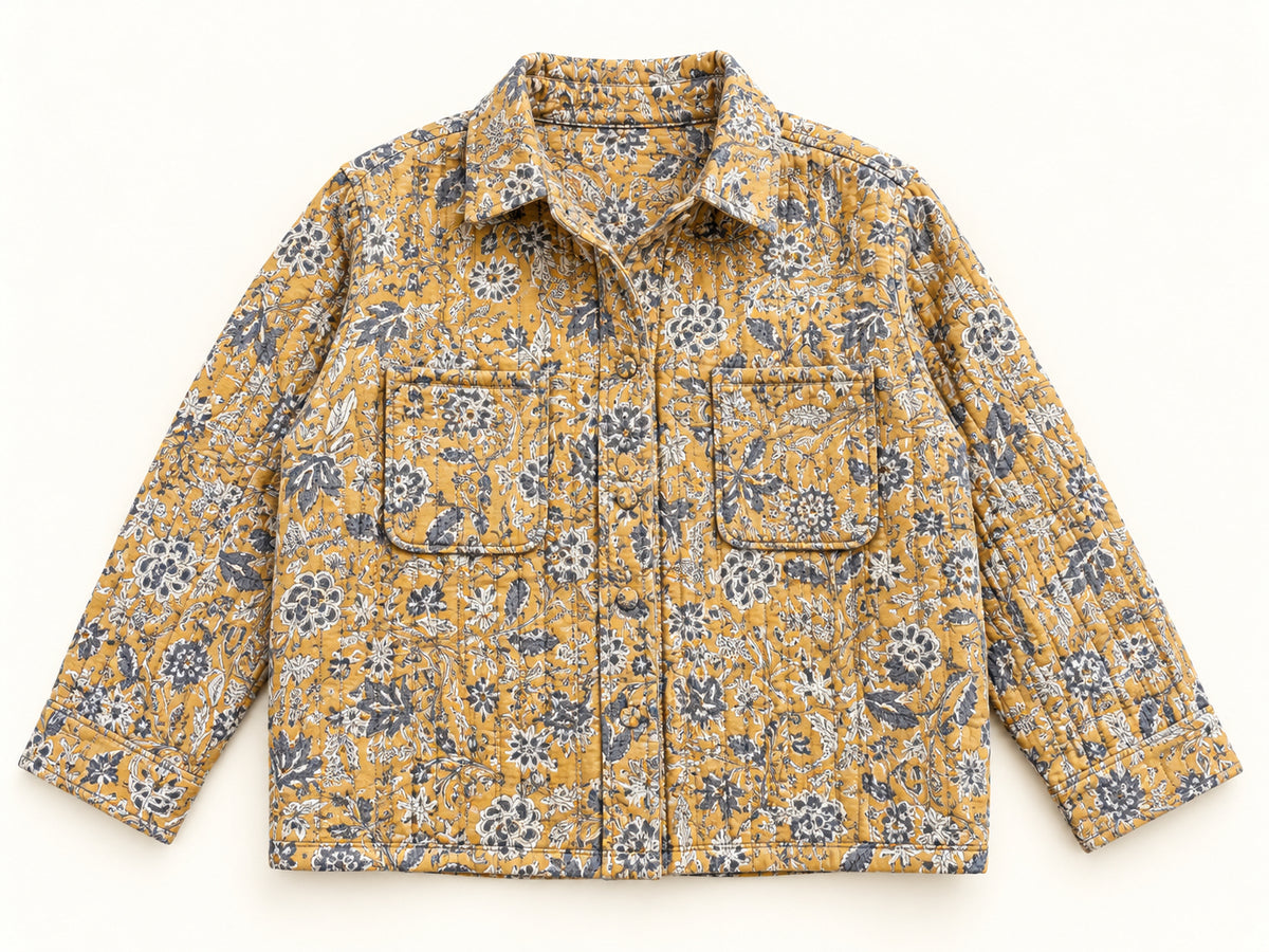 Quilted Cotton Jacket | Mustard Meadow
