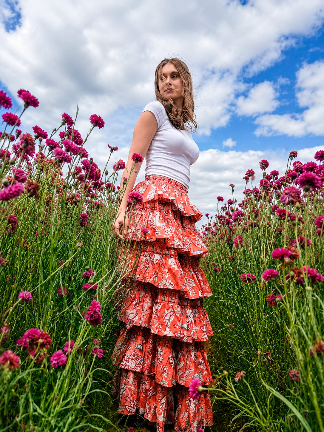 Daisy Skirt - Meadow + Market - Coral Bloom