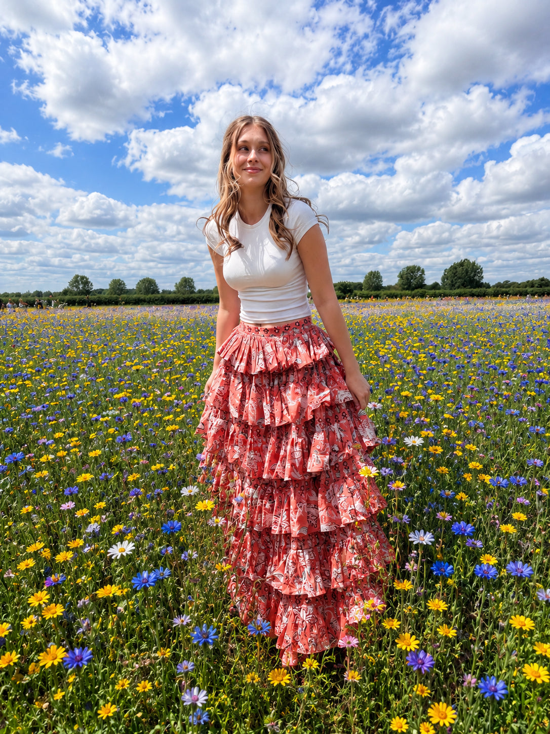 Daisy Skirt - Meadow + Market - Coral Bloom