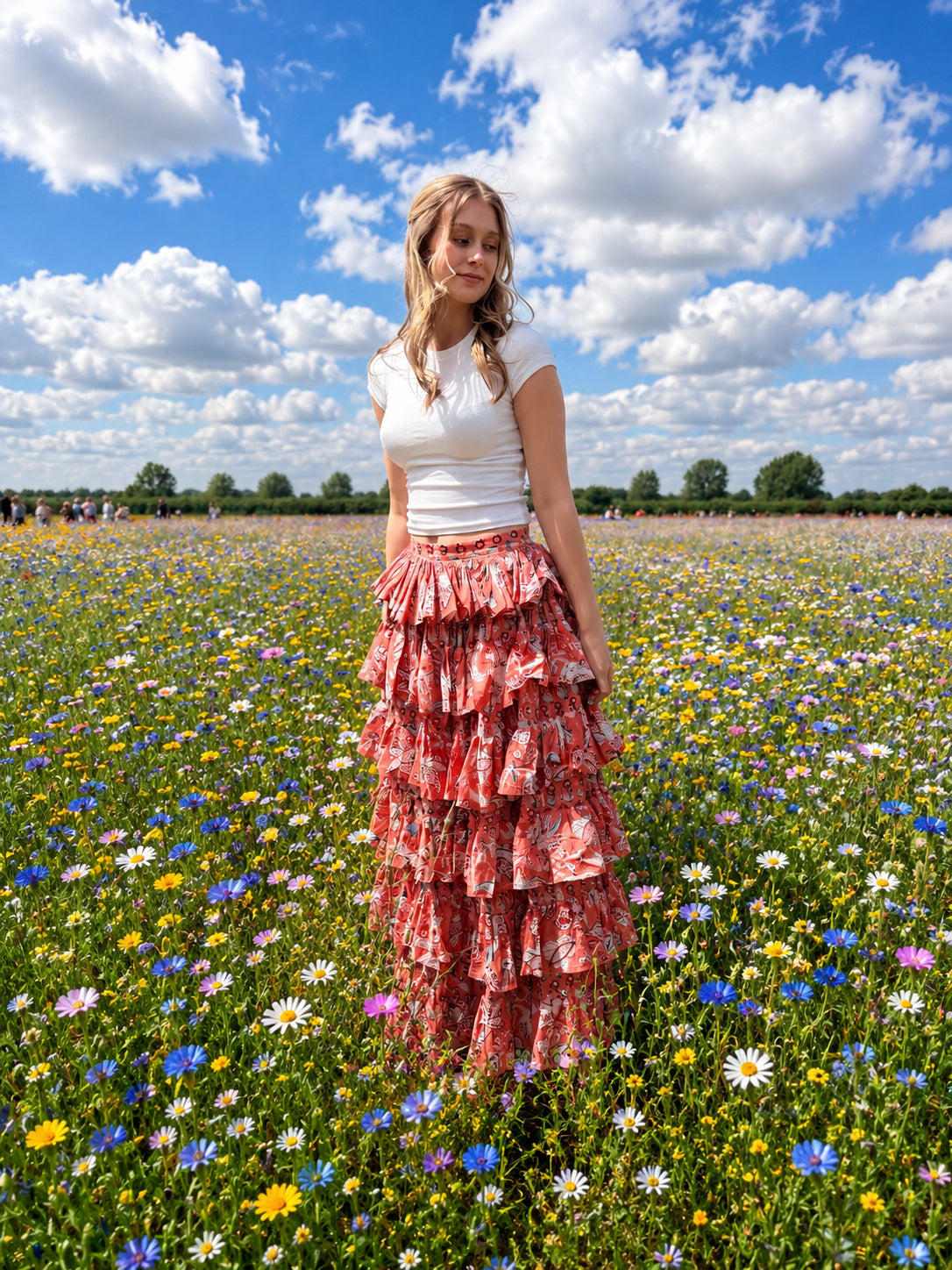 Daisy Skirt - Meadow + Market - Coral Bloom
