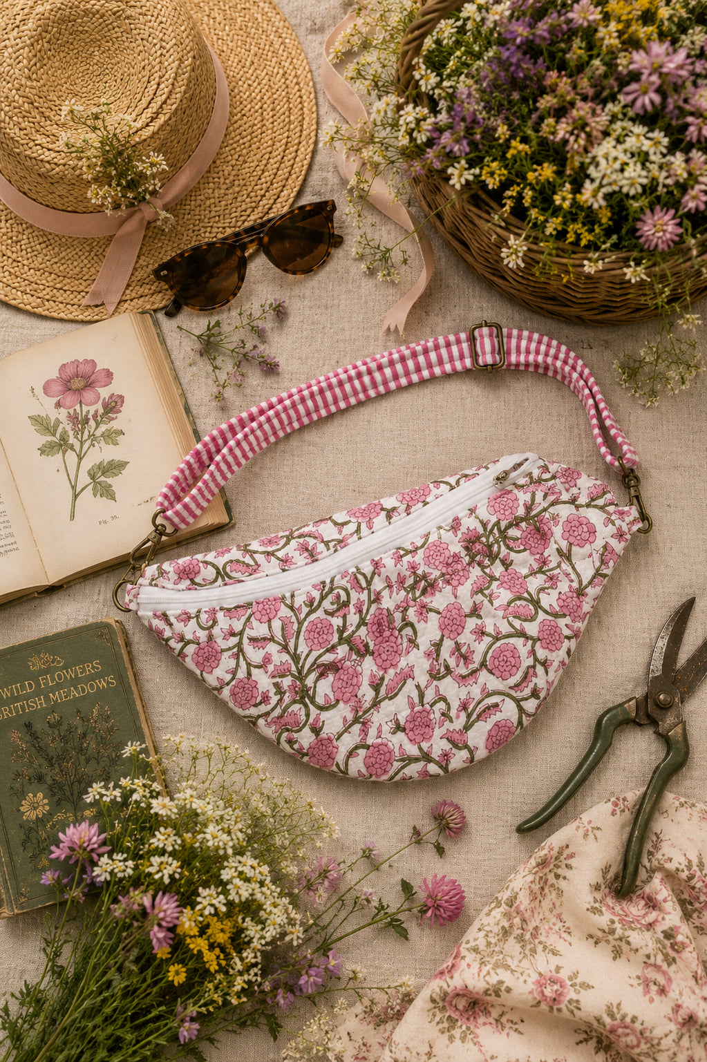 Handmade Cross Body Bag - Elara - Meadow + Market - Apple Blossom