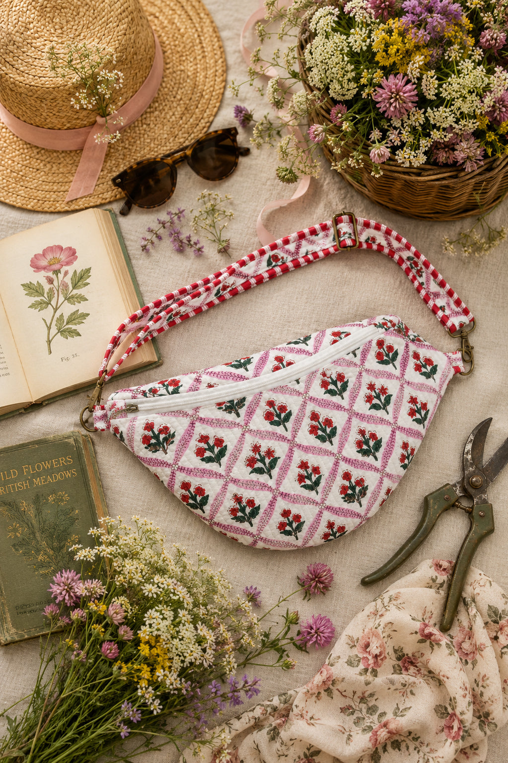 Handmade Cross Body Bag - Elara - Meadow + Market - Wild Rose