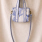 Handmade Cotton Mini Tote Bag - Lila - Wild Meadow -Skye, featuring blue and white floral design, lightweight and practical.