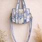 Handmade Cotton Mini Tote Bag - Lila - Wild Meadow -Skye, featuring blue and white floral design, lightweight and practical.