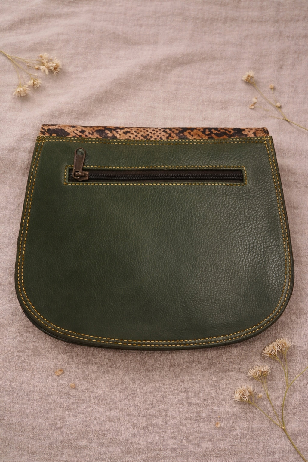 Handmade Leather Crossbody Bag - Romy - Walled Garden - Bluebell Garden
