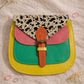 Handmade Leather Crossbody Bag - Romy - Walled Garden - Primrose & Fern, featuring vibrant colors and unique design.