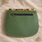 Handmade Leather Crossbody Bag - Romy - Walled Garden - Sun Leopard with colorful design and leopard print flap.