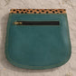 Handmade Leather Crossbody Bag with vibrant colors and polka dot pattern, perfect for everyday style.
