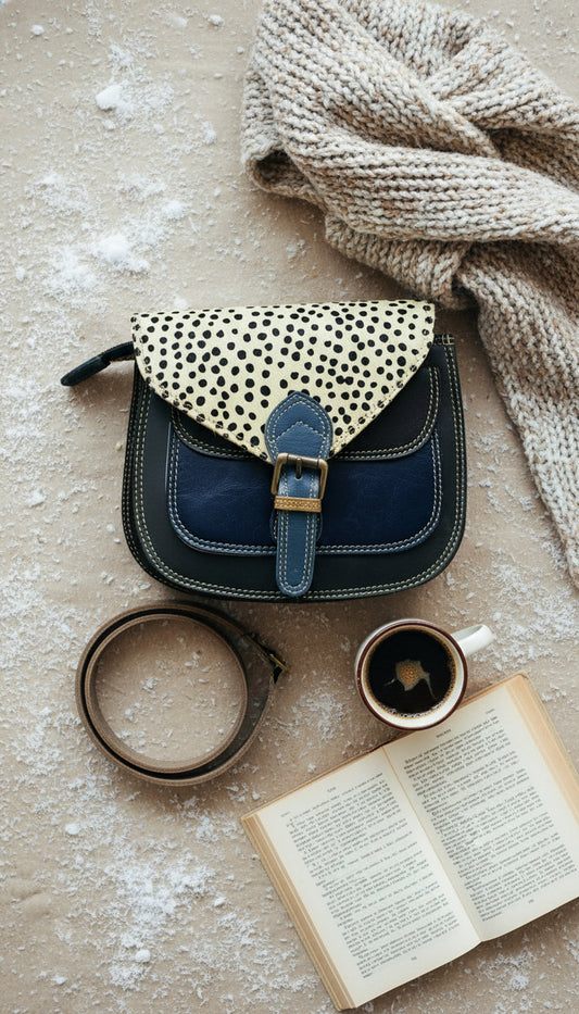 Handmade Leather Crossbody Bag - Romy - Forest Mirage