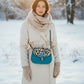 Handmade Leather Crossbody bag - Mira- Azure Spot